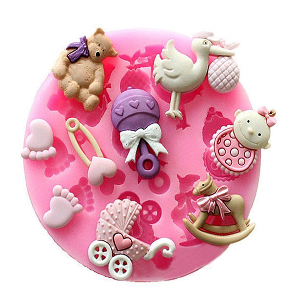 

Baby Pram Bear Carrousel Silicone Mould Fondant Cake Decoration Mold