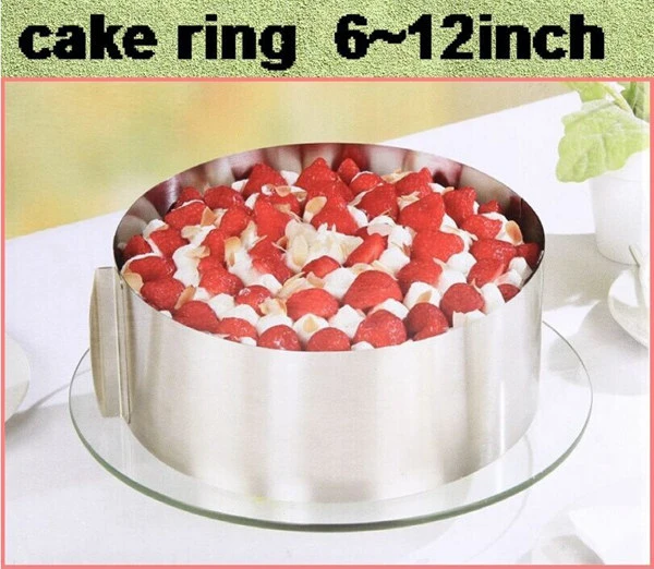 6 to12 Inch Stainless Steel Adjustable Mousse Cake Ring Baking Mold