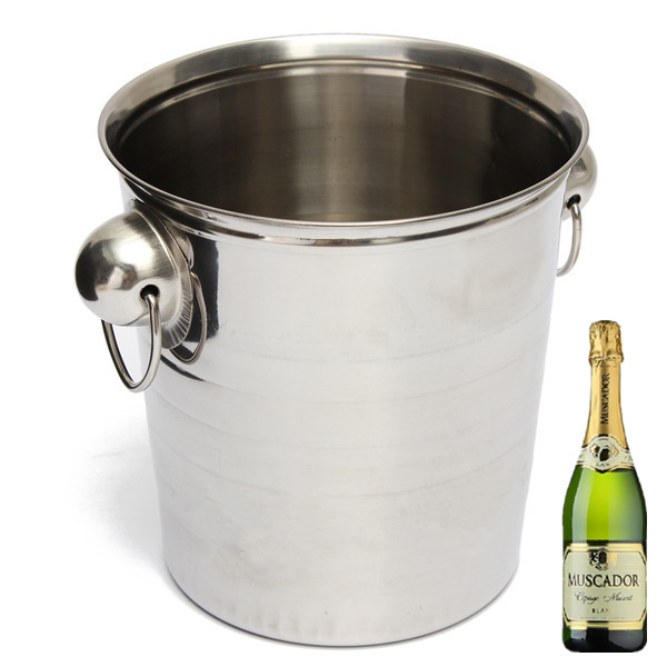 

Stainless Steel Ice Bucket Champagne Barrel Beer Wine Cooler Multifunction Bar Tools