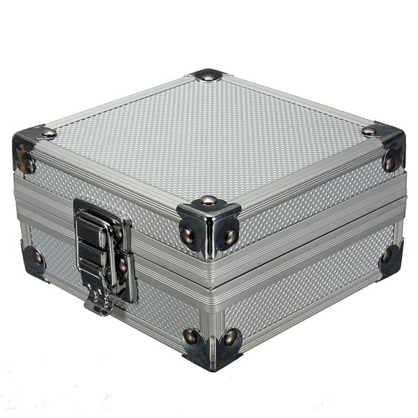 Minitype Silver Aluminum Tattoo Machine Box Portable Carrying Case