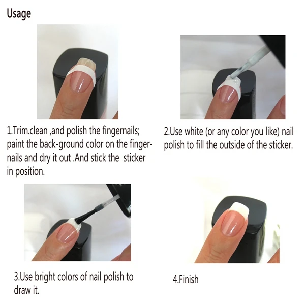 15 Styles White French Manicure l Art Sticker Tips Guides 