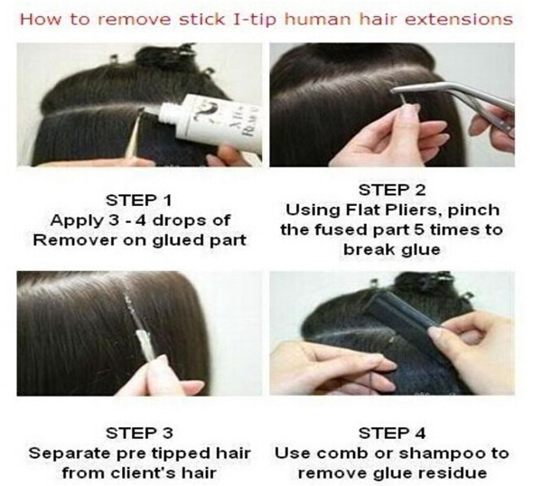 100pcs light blonde straight stick i-tip human hair pieces extension ...