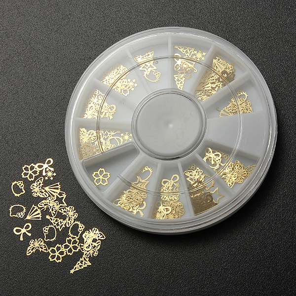 

3D ногтей металла золота DIY стикер дизайн колеса