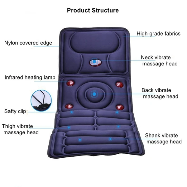 Collapsible Full-body Massage Mattress Multifunction Massager Cushion