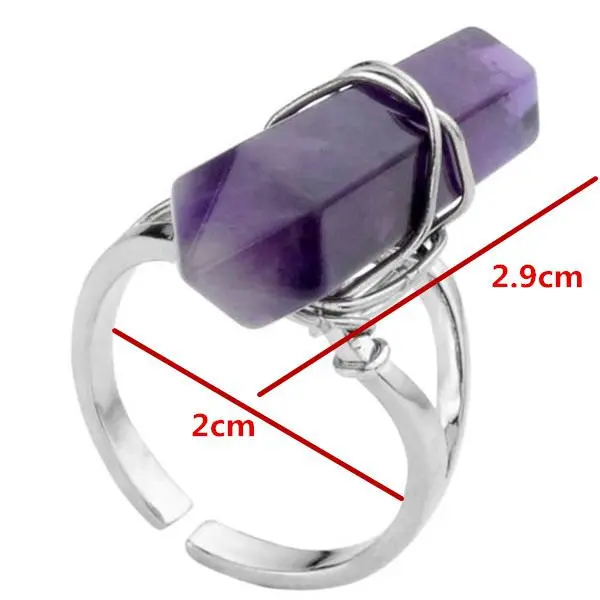Hexagonal Pendulum Gemstone Ring