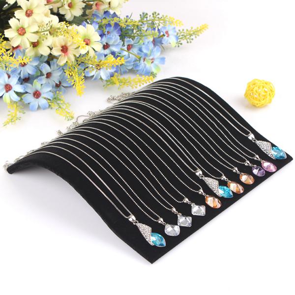

Black Velvet Necklace Curved Showcase Holder Jewelry Display Stand