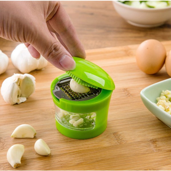 

Multi-function Garlic Press Slicer Chopper Grater Hand Presser Garlic Grinder With Container Vegetable Cutter