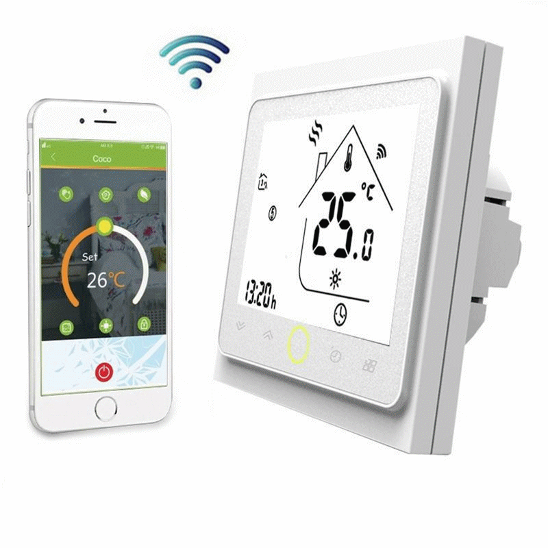 

WiFi Smart Thermostat Thermometer Hygrometer Temperature Instruments for Water/Electric Floor Heating Water/Gas Boiler Works with Alexa Google Home