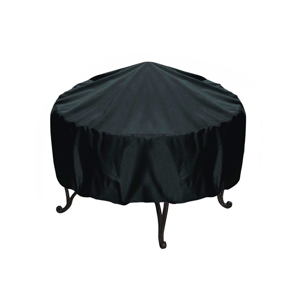 

77x58cm Patio Round Fire Pit Cover Waterproof UV Rain Snow Outdoor Protector Grill BBQ Cover Black