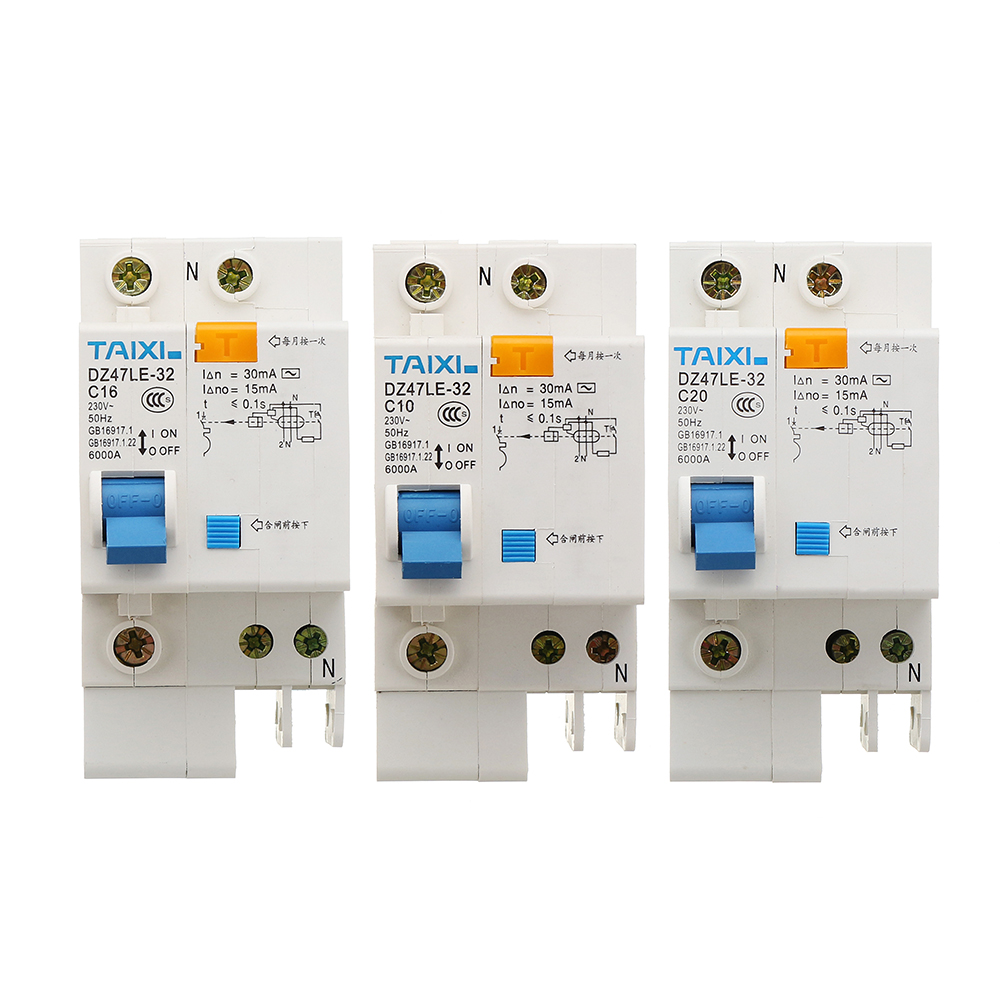 

TAIXI® DZ47LE-63 10A/16A/20A Circuit Breaker Intelligent Short Current Leakage Protection