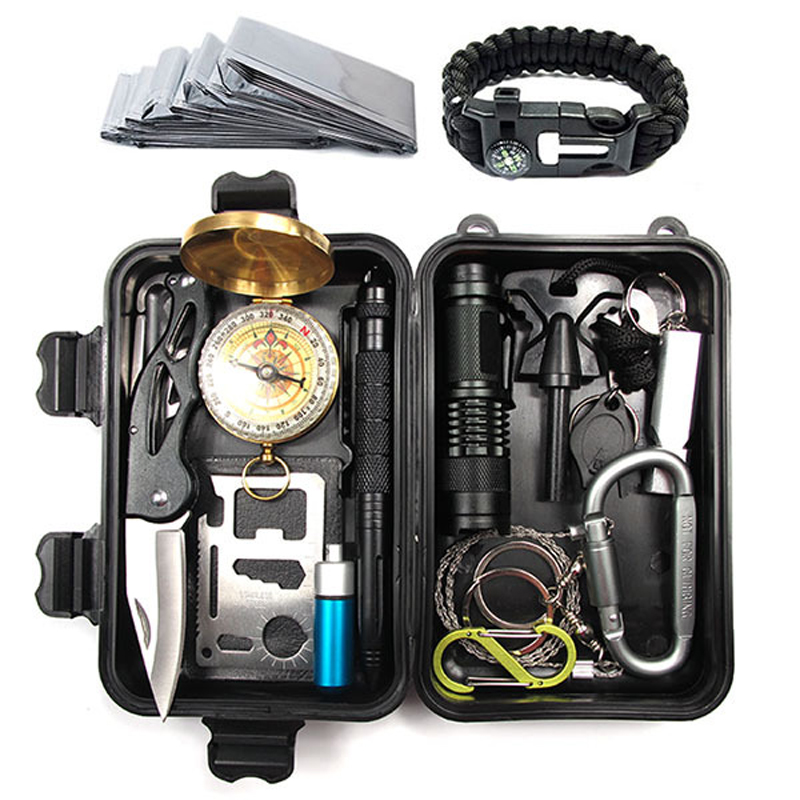 

IPRee® A15 14 In 1 Outdoor EDC Survival Tools Case SOS First Aid Kit Multifunctional Emergency