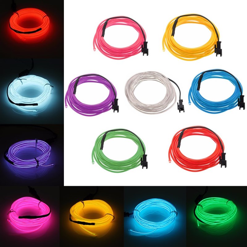 

5M 8 Colors Flexible Bendable Neon EL Wire Strip Light for Dance Party Decor DC12V