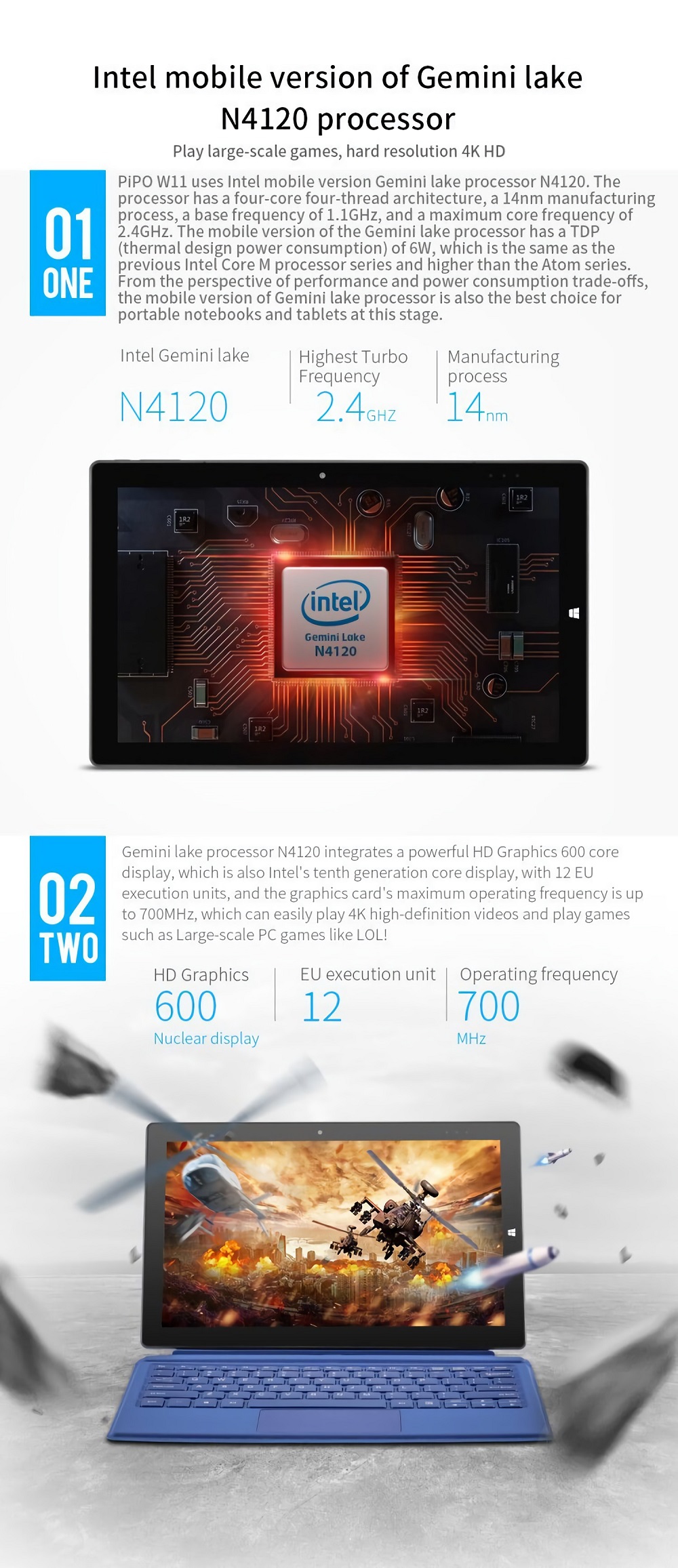 PIPO W11 Intel Gemini Lake N4120 8GB RAM 128GB ROM+512GB SSD 11.6 Inch Windows 10 Tablet With Keyboard Stylus Pen 23