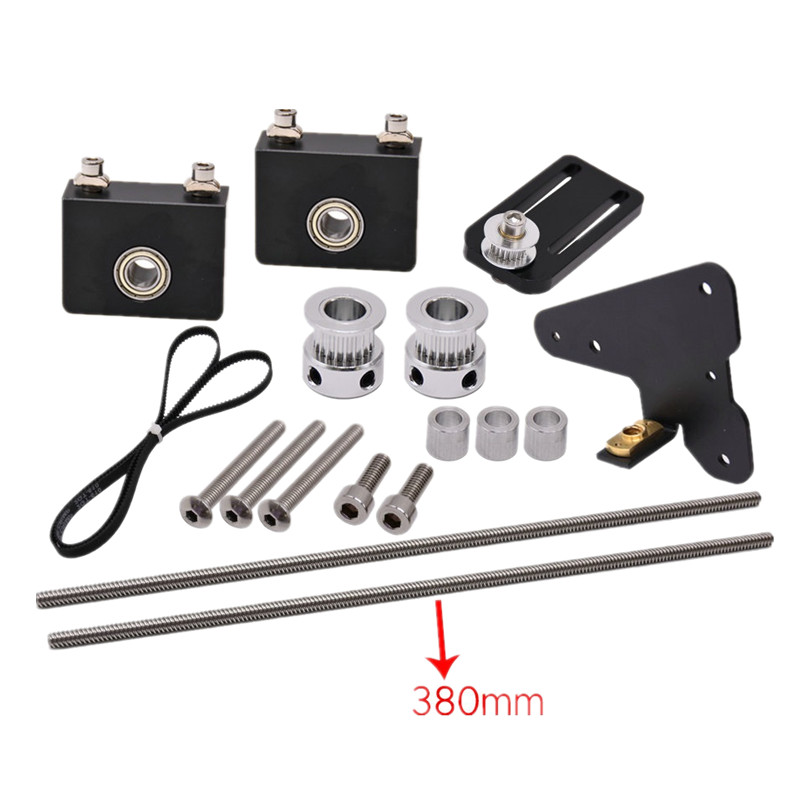 Creativity® 3D Printer Upgrade Kits Ender 3/CR10 Dual Z Axis T8 Lead Screw Kits Bracket Aluminum Profile WIth Belt Pulley for 3D Printer 52
