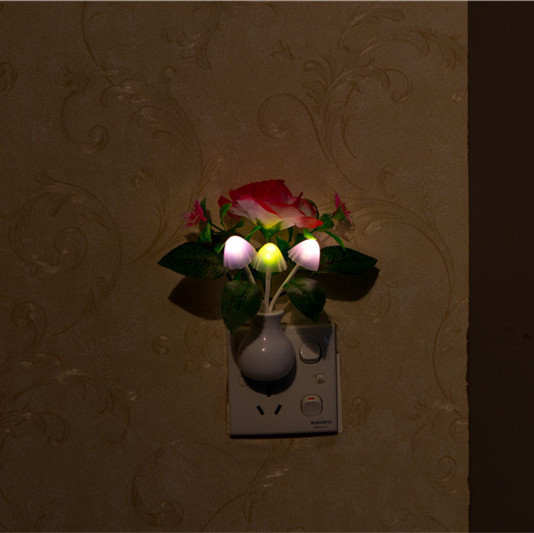 

Красный пион LED свет ночи затемнение 7 цветов изменяя управление светом домашнего декора стены подарок
