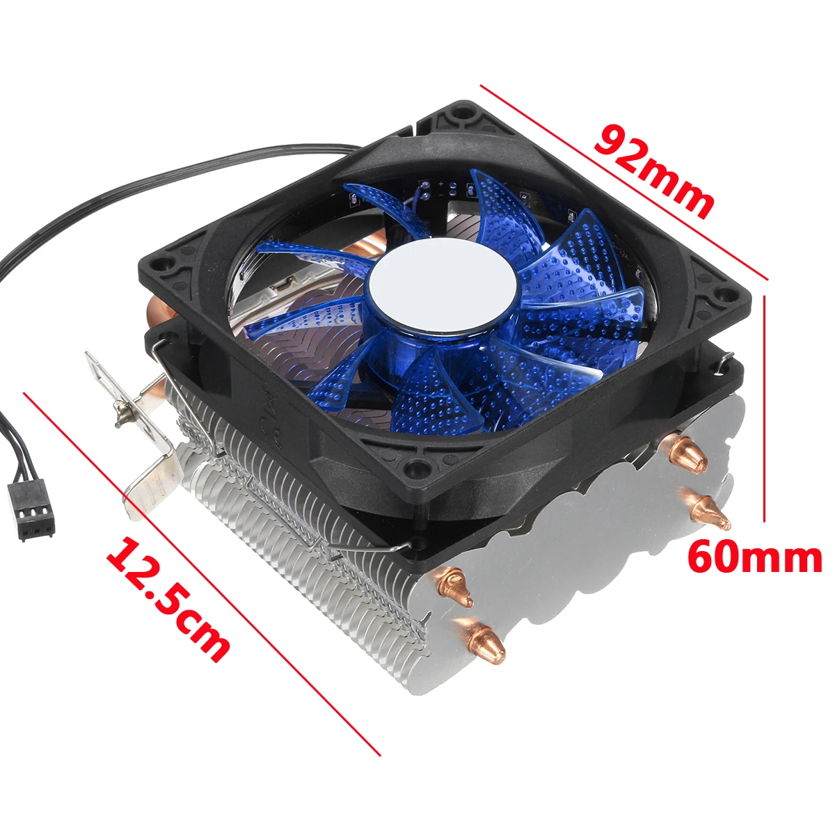 9cm LED 3 Pin CPU Cooling Fan Cooler Heat Sink For Intel LAG/1155/1156 AMD 754/AM2/AM2+AM3/FM1