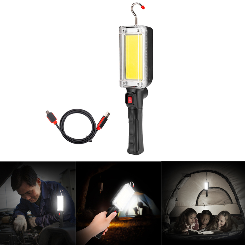 

Portable LED USB Rechargeable Work Inspection Light Repairing Camping Emergency Lamp Magnet Hook