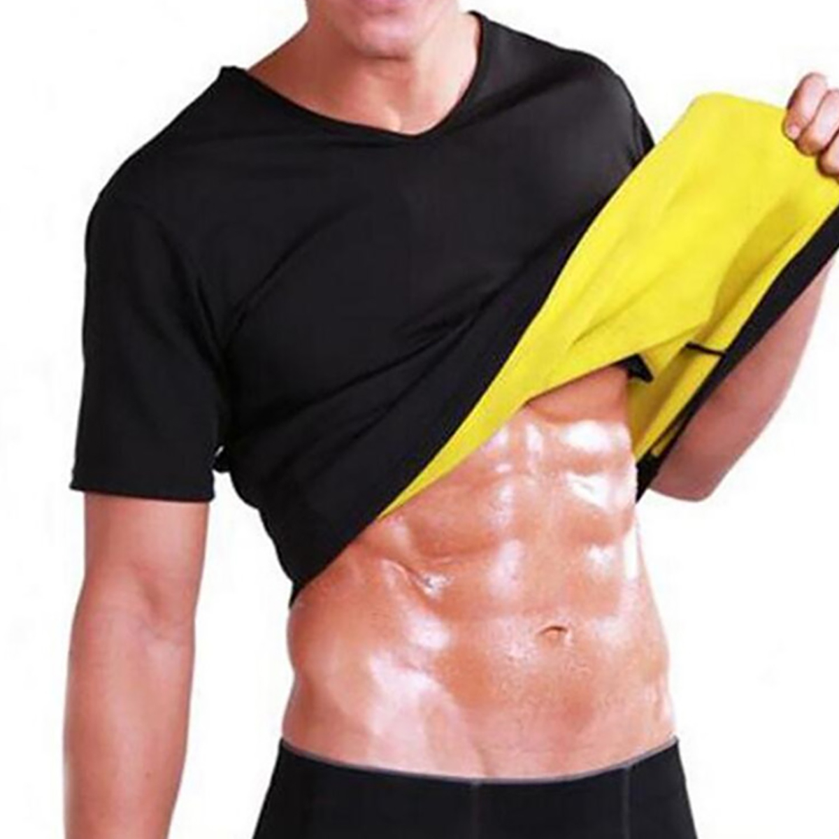 

Sweat Sauna Suit Body Shaper Men Vest Thermo Neoprene Trainer Sliming Waist Belt Tracksuit Short Sleeve