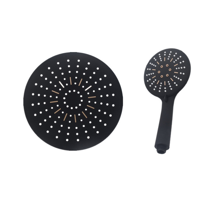 

Bathroom Shower Shower Head Shower Head Black Round Hand-held Shower Booster Shower Head Water Top Spray