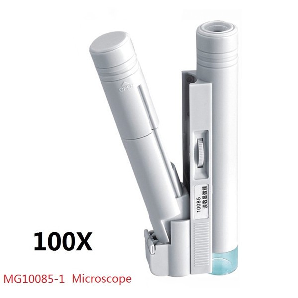 

MG10085-1 100X LED Portable Dual-tube Microscope Magnifier Measurement Range 0-2cm