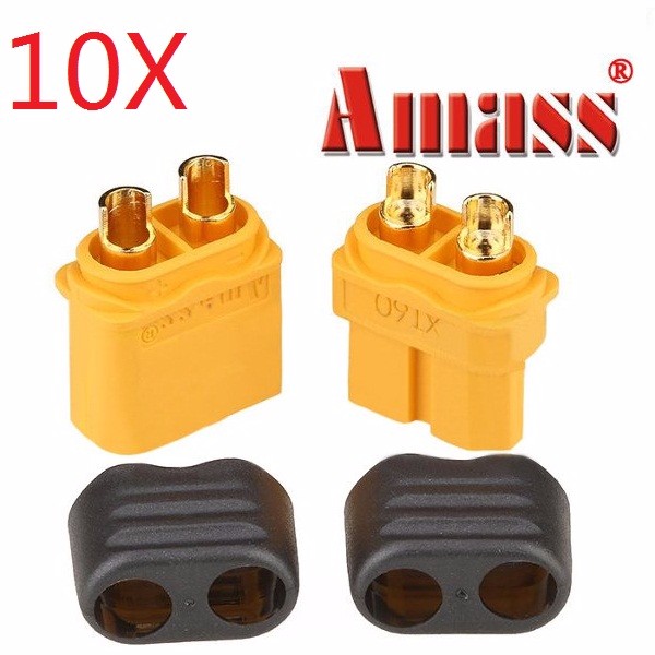 

10 Pairs Amass XT60+ Plug Connector With Sheath Housing Male & Female For RC Drone