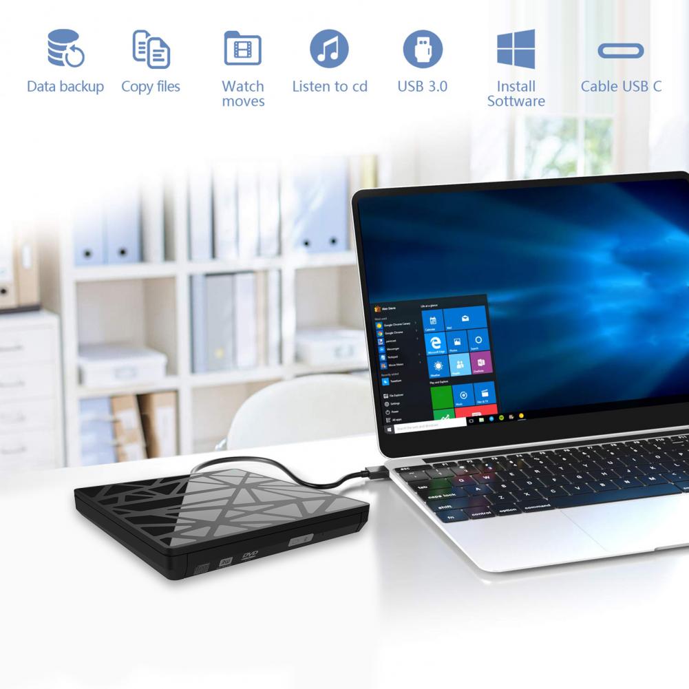 Find SAILUNSHI 3 0 USB Type C DVD Optical Drive High speed Plug and Play External Ultra thin CD Read write Recorder for Laptop for Sale on Gipsybee.com with cryptocurrencies