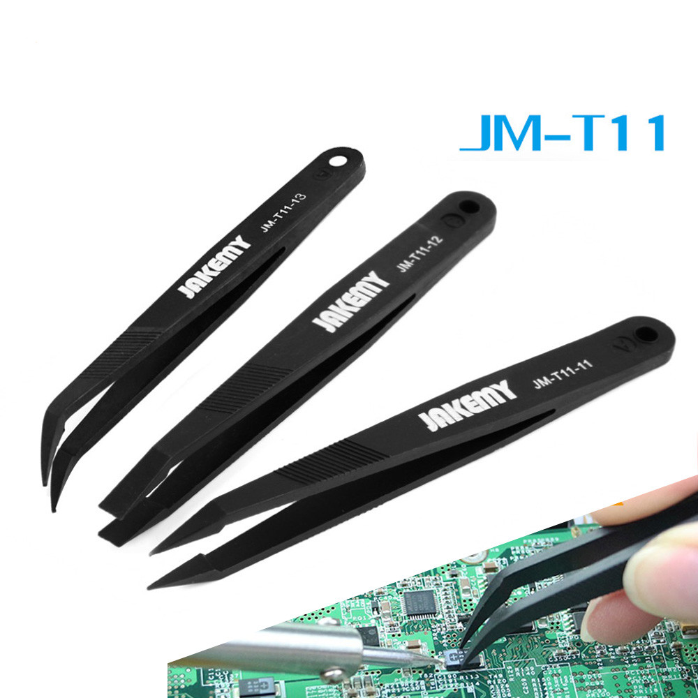 

Jakemy JM-T11 3pcs Anti-static Tweezers Set Triad Fix Repair Tool Kit for iPhone Smartphone Tablets Electronic Components