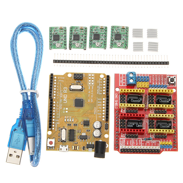 CNC Shield V3 Expansion Board + 4xA4988 Step Motor Driver Module + UNO R3 Board kit For Arduino 3D Printer 7