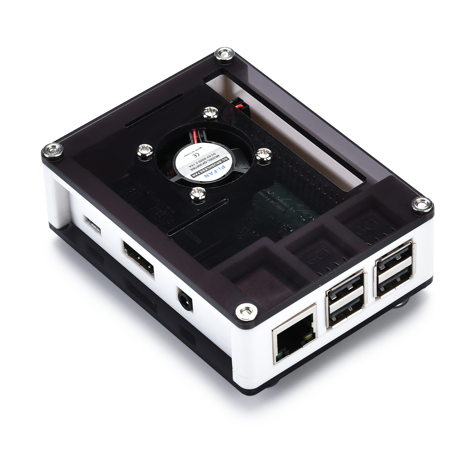 

3-in-1 ABS Enclosure Protective Case + Cooling Fan + Heatsink Kit for Raspberry Pi 3B+ / 3B / 2B