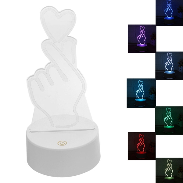 

3D USB LED Любовь Сердце Ночной свет 7 Цвет Изменение Touch Switch Стол стол Лампа Подарок