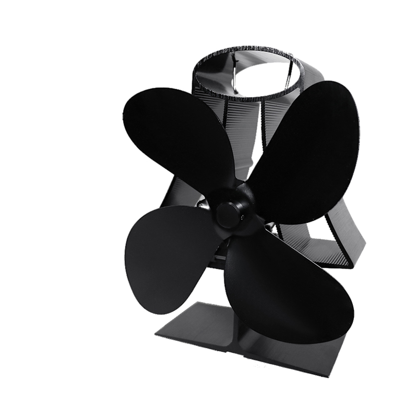 

4 Blades Wall Mounted Heat Self-Powered Wood Stove Fan for Burner Fireplace Silent Ecofan