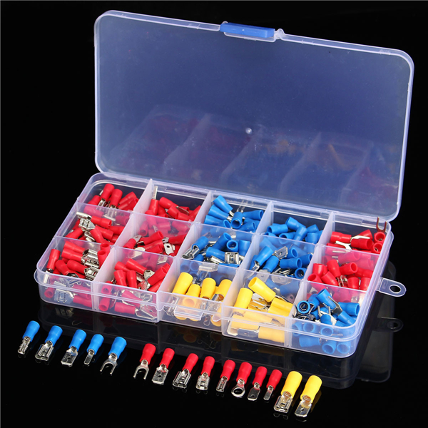 

Excellway® EC08 280pcs Assorted Electrical Fork Ring Spade Crimp Terminal Wire Connector Box Kit