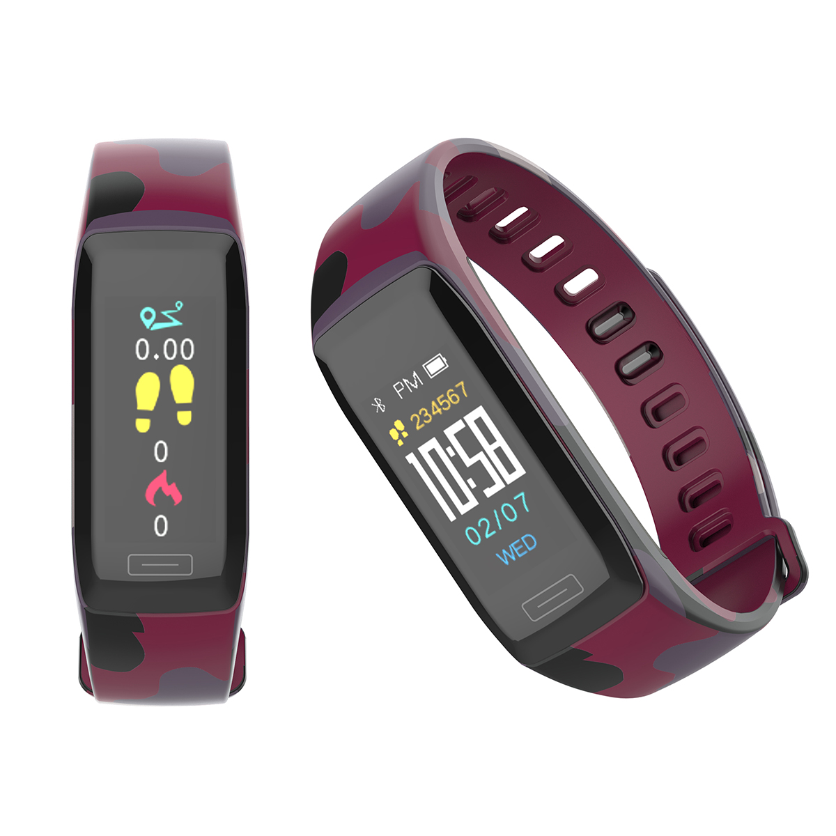 Find Bakeey V7 0 96 inch Color Screen Camouflage Sleep Monitor Reminder Pedometer Smart Watch Bracelet for Sale on Gipsybee.com with cryptocurrencies