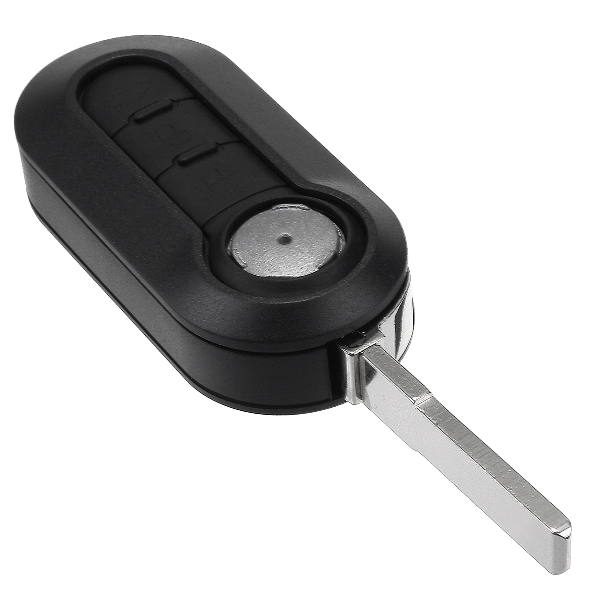 Voiture 3 boutons à distance Flip Key Cover Case Shell w / lame et Batterie pour Fiat 500