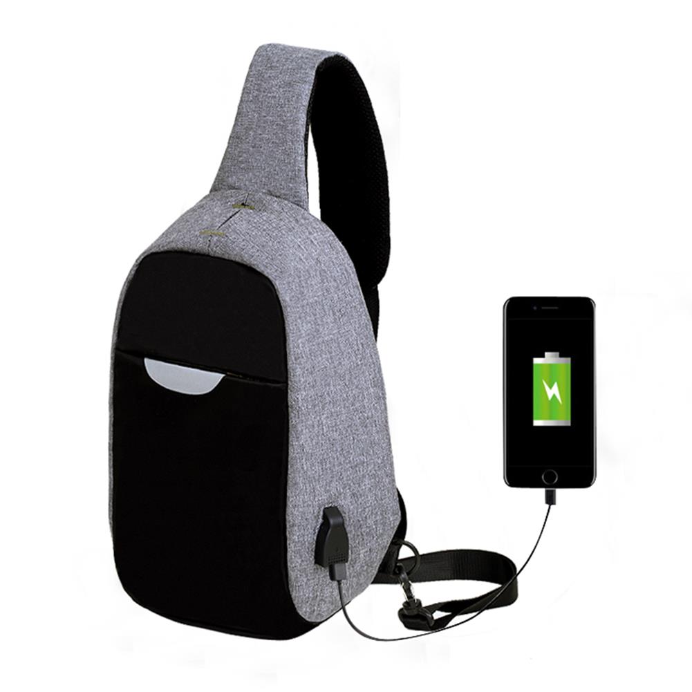 

Men External USB Charging Multi-Function Sling Bag Water Repellent Anti Theft Bag for Ipad