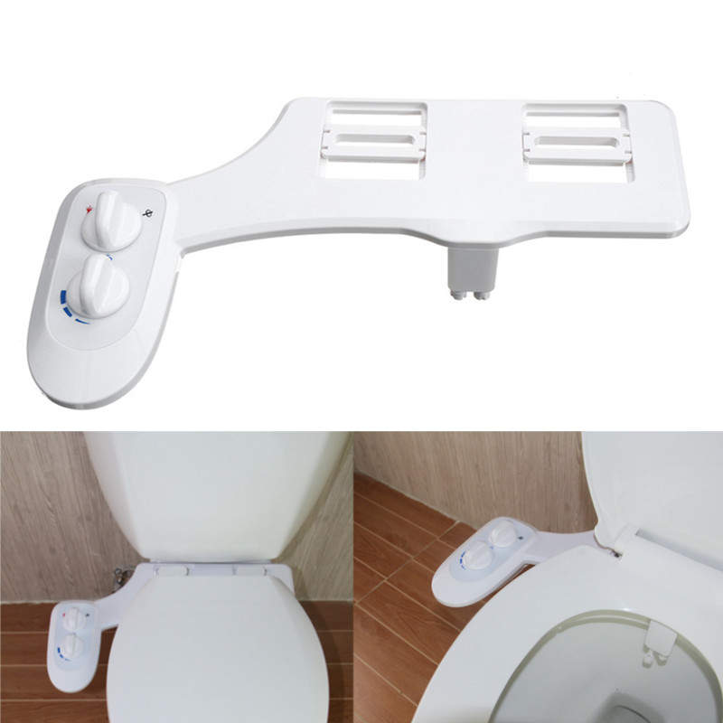 

Portable Bidet Toilet Seat Attachment Non-Electric Double Cold Water Nozzle Spray
