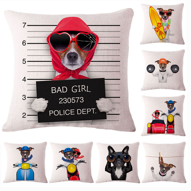 

Honana 45x45cm Home Decoration Creative Cute Cartoon Dogs 8 Optional Patterns Cotton Linen Pillowcases Sofa Cushion Cover