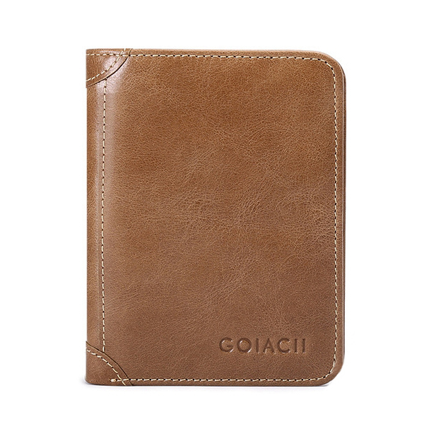 

Men Genuine Leather Vintage Fashion Multi-functional Multi-slots Trifold Wallet