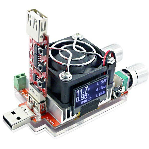 

35W Constant Current Double Adjustable Electronic Load + QC2.0/3.0 Trigger Quick Voltage USB Tester Voltmeter Aging Disc