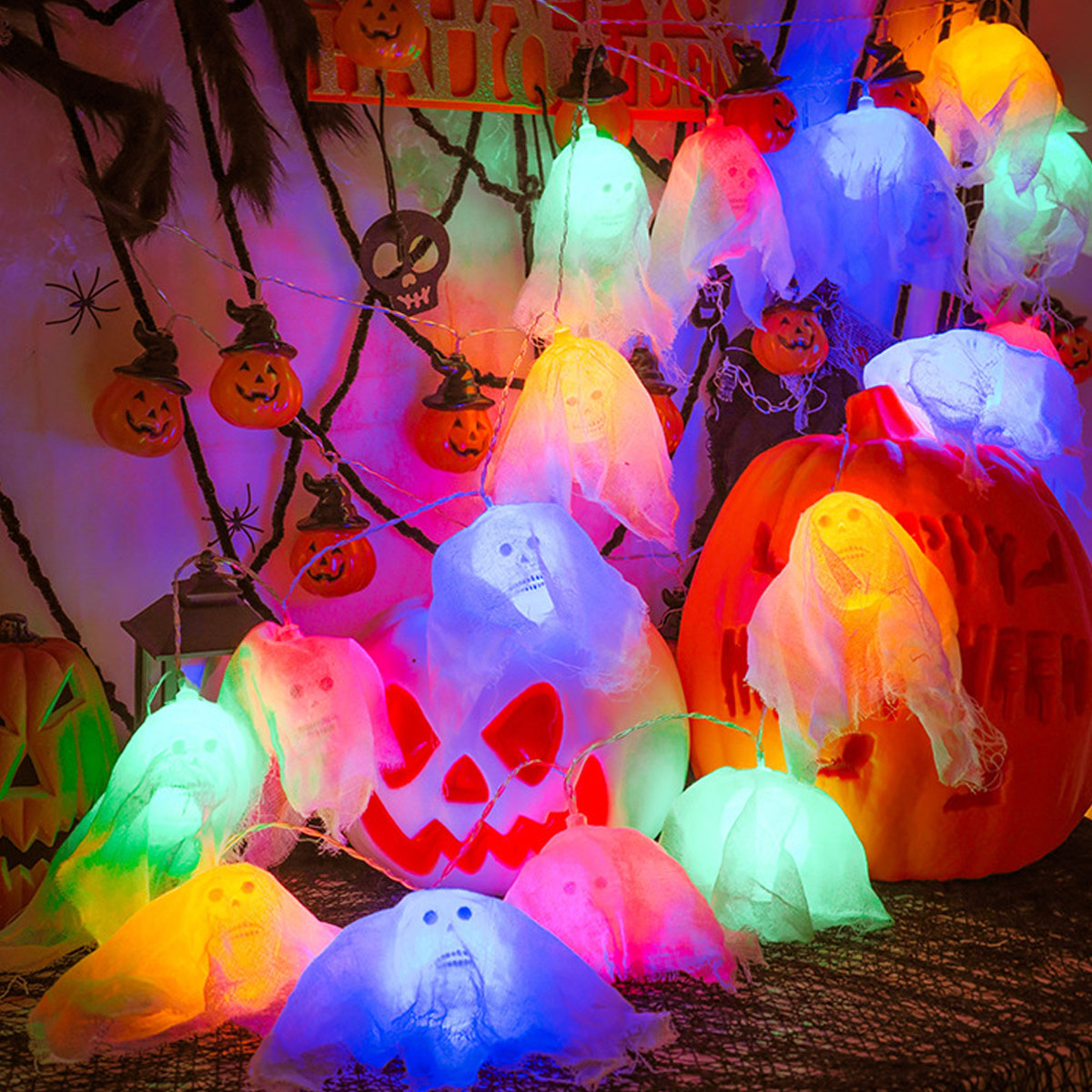 Find Battery Powered 3M 20LED Halloween Party Home Fairy Lights Decor Hanging Ghost Prop Lantern Lamp for Sale on Gipsybee.com with cryptocurrencies