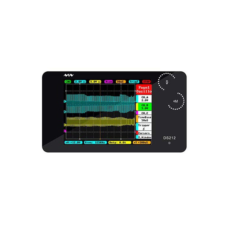 

MINI DS212 Digital Storage Oscilloscope Portable Nano Handheld Bandwidth 1MHz Sampling Rate 10MSa/s Thumb Wheel