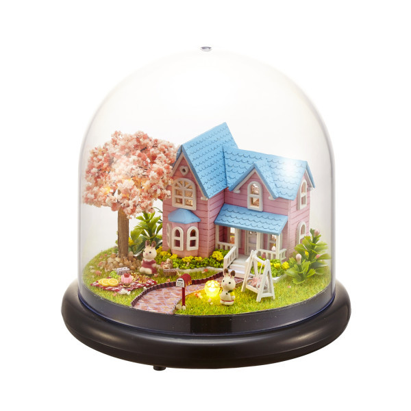

1:32 cuteroom кукольный миниатюрный вишня дом поделок комплект с крышкой и LED