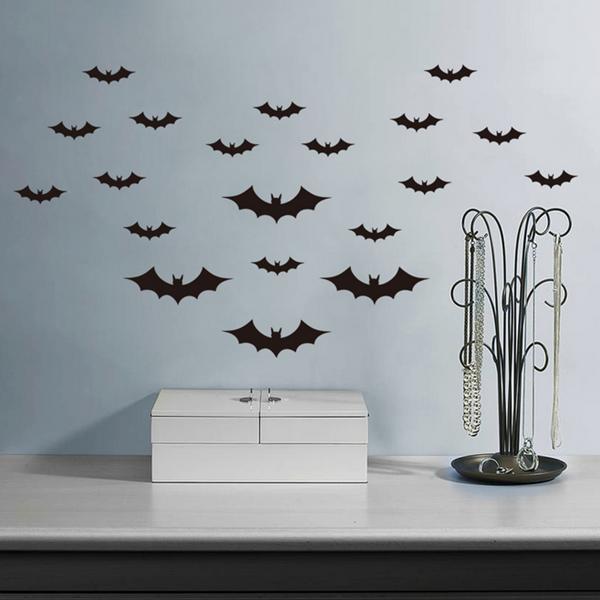 

Творческий Хэллоуин Дом с привидениями Стеклянные стены стикеры летучей мыши фона наклейки украшения стены искусства