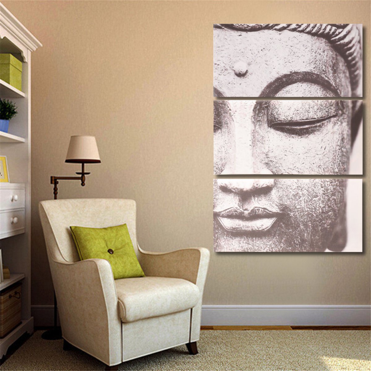 

3Pcs Set Современный холст для печати на холсте Будды Главная Стена Картина Без рамки / Рамка