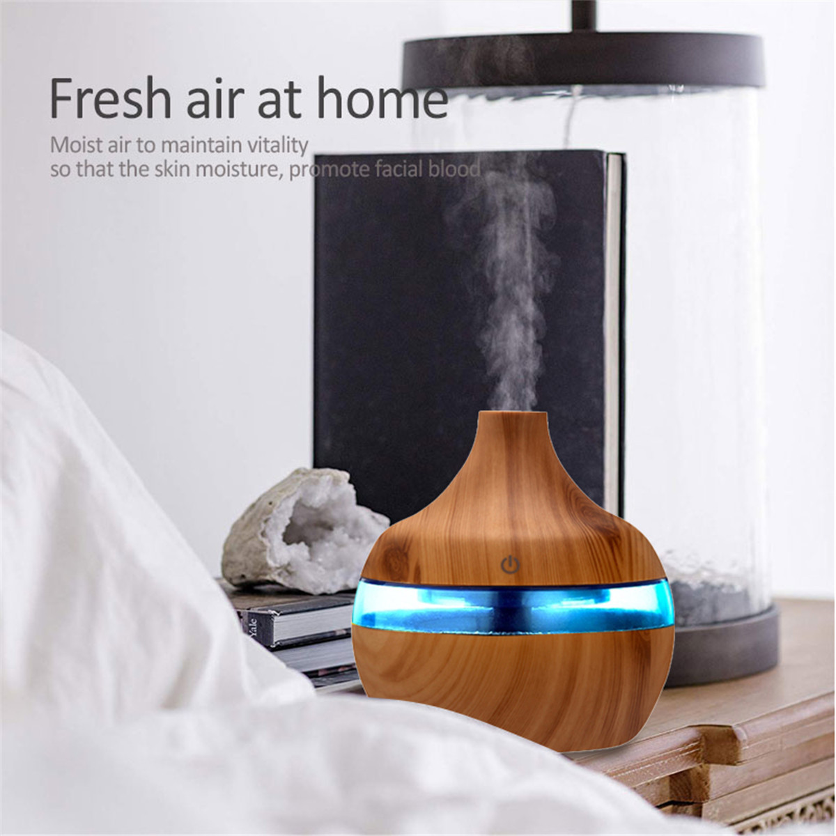 300ml Electric Ultrasonic Air Mist Humidifier Purifier Aroma Diffuser 7 Colors LED USB Charging for Bedroom Home Car Office 7