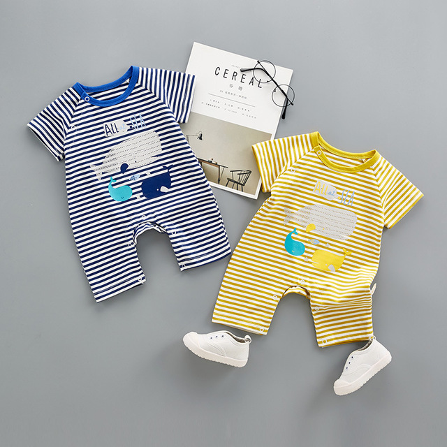 

Новорожденных мужчин и Женское Baby Onesies с короткими рукавами тонкий срез Новорожденная детская одежда 0-36 месяцев халаты