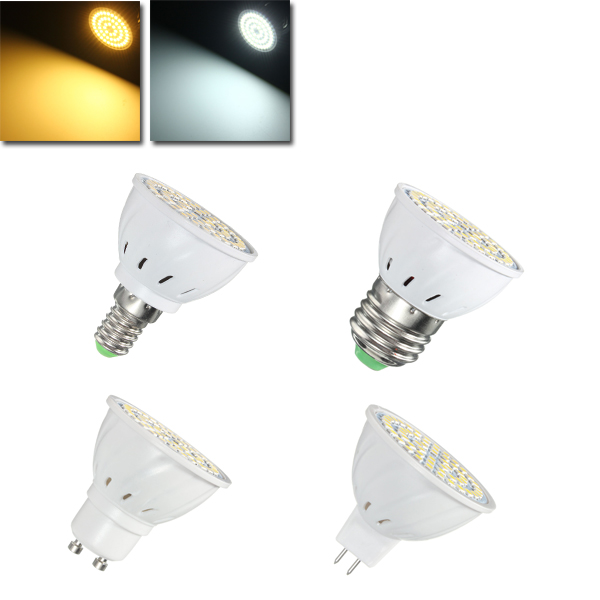 

E27 E14 GU10 MR16 4W 54 SMD 2835 LED Прозрачная белая лампа с подсветкой белого цвета AC110V / 220V