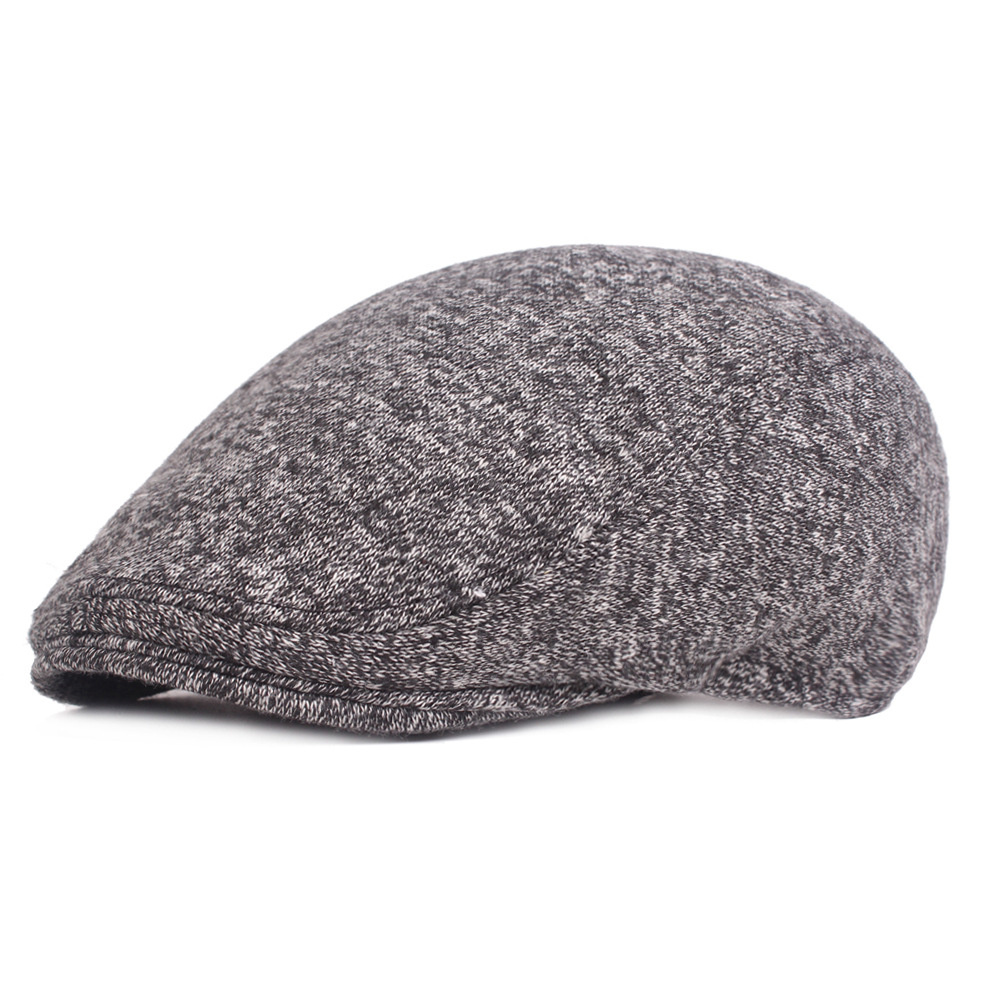 

Middle-aged Mens Cotton Painter Beret Hat Winter Forward Cap