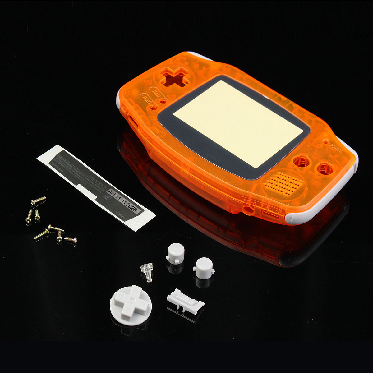 

Transparent Orange Shell Housing Case Cover For Nintendo Game Boy Advance GBA
