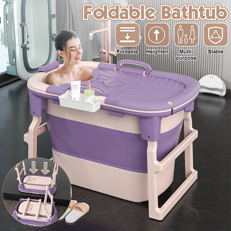 103x65x25.5cm Heighten Folding Bathtub Bath Barrel Adult Basin Kid Swim Tub Spa Sauna Bathtub 90